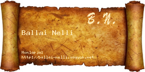 Ballai Nelli névjegykártya